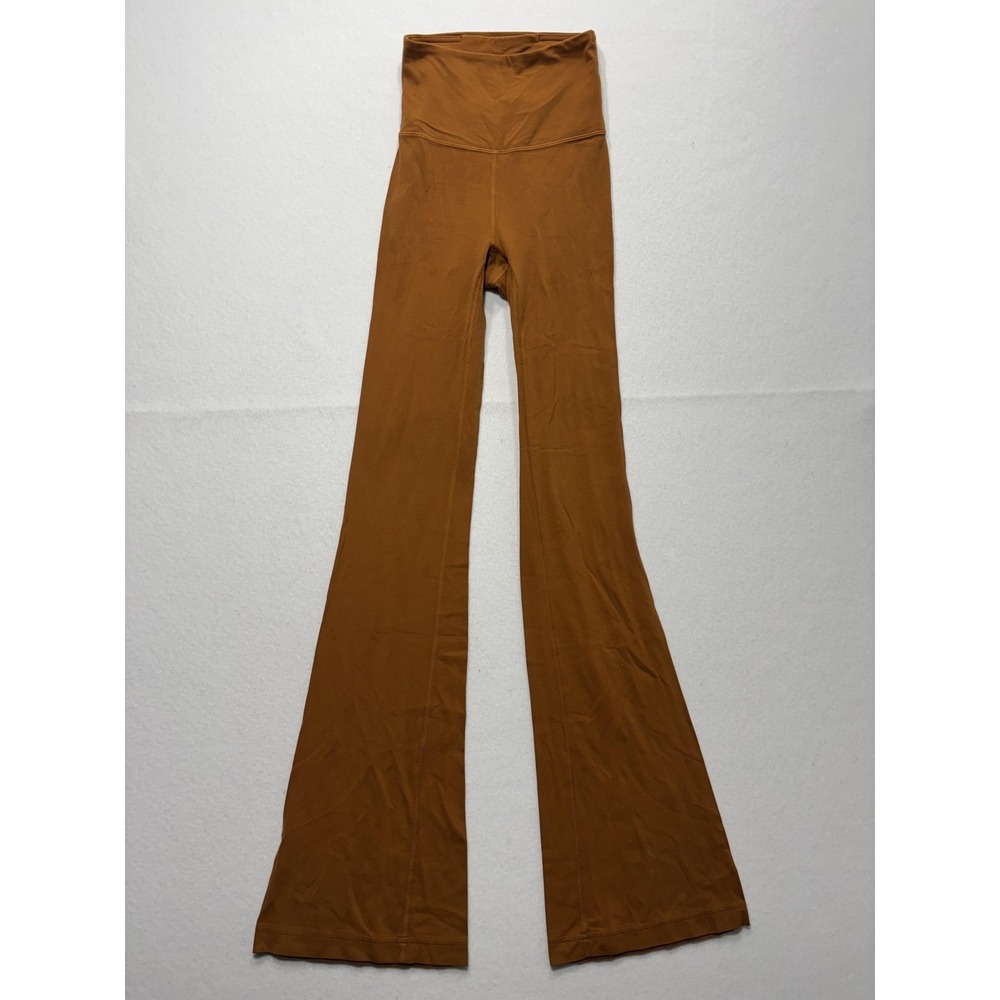 Lululemon Track Pants Womens 0 Brown High Rise Flare Elastic Waist Yoga Stretch